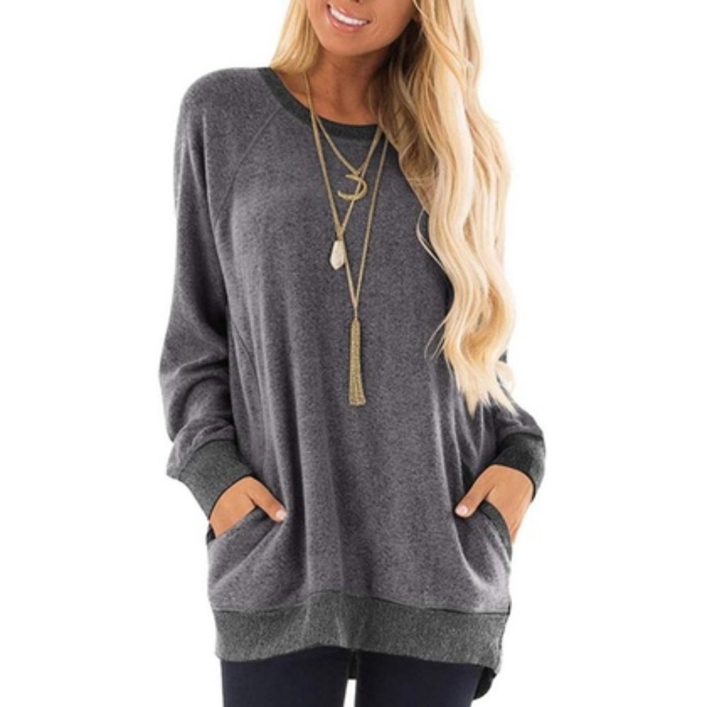 Womens Ultra-Soft Long Sleeve Pullover Sweatshirt